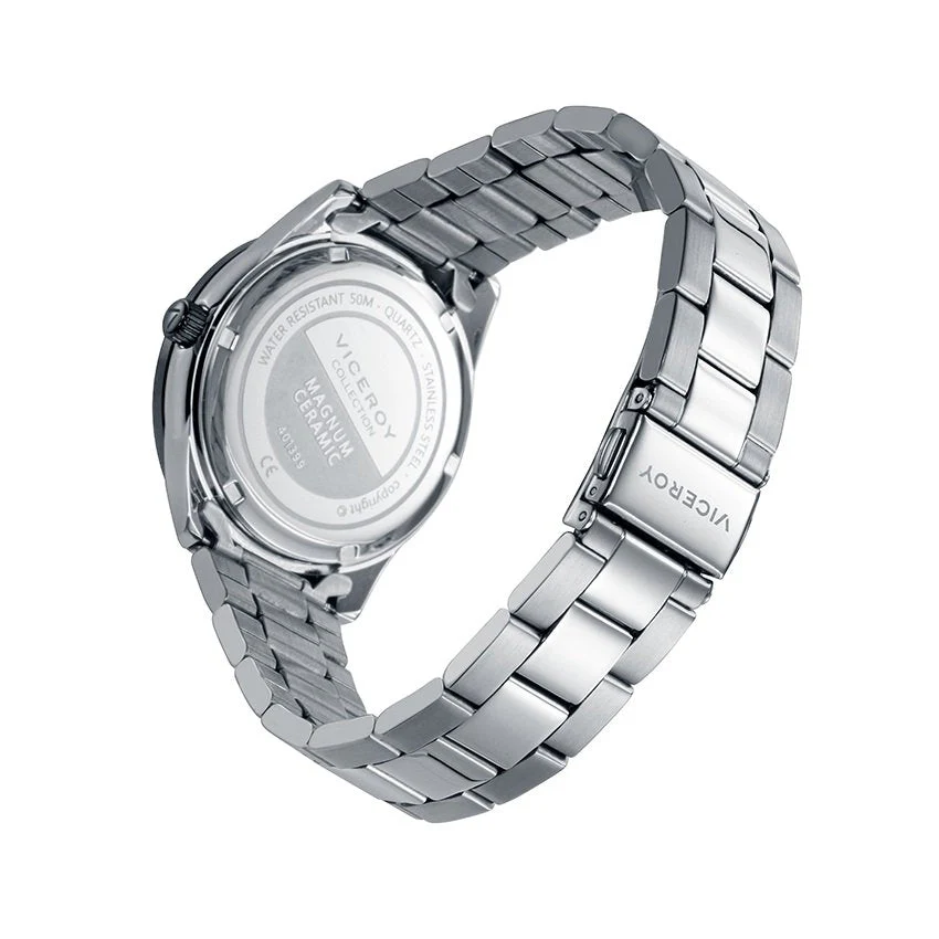Man Steel Ceramic Bracelet Watch Silver Viceroy - Image 2