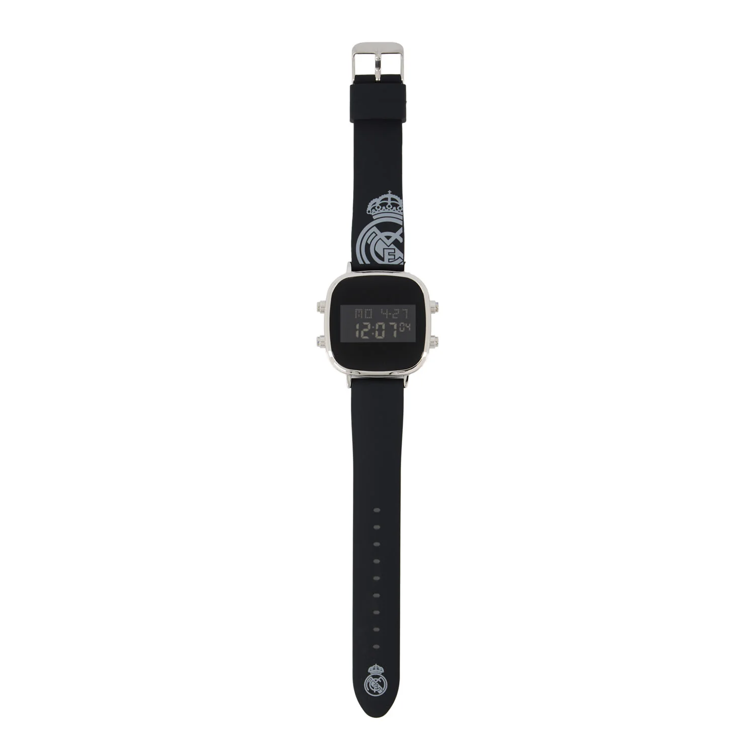 Square Digital Watch Silicone Strap Black - Image 3