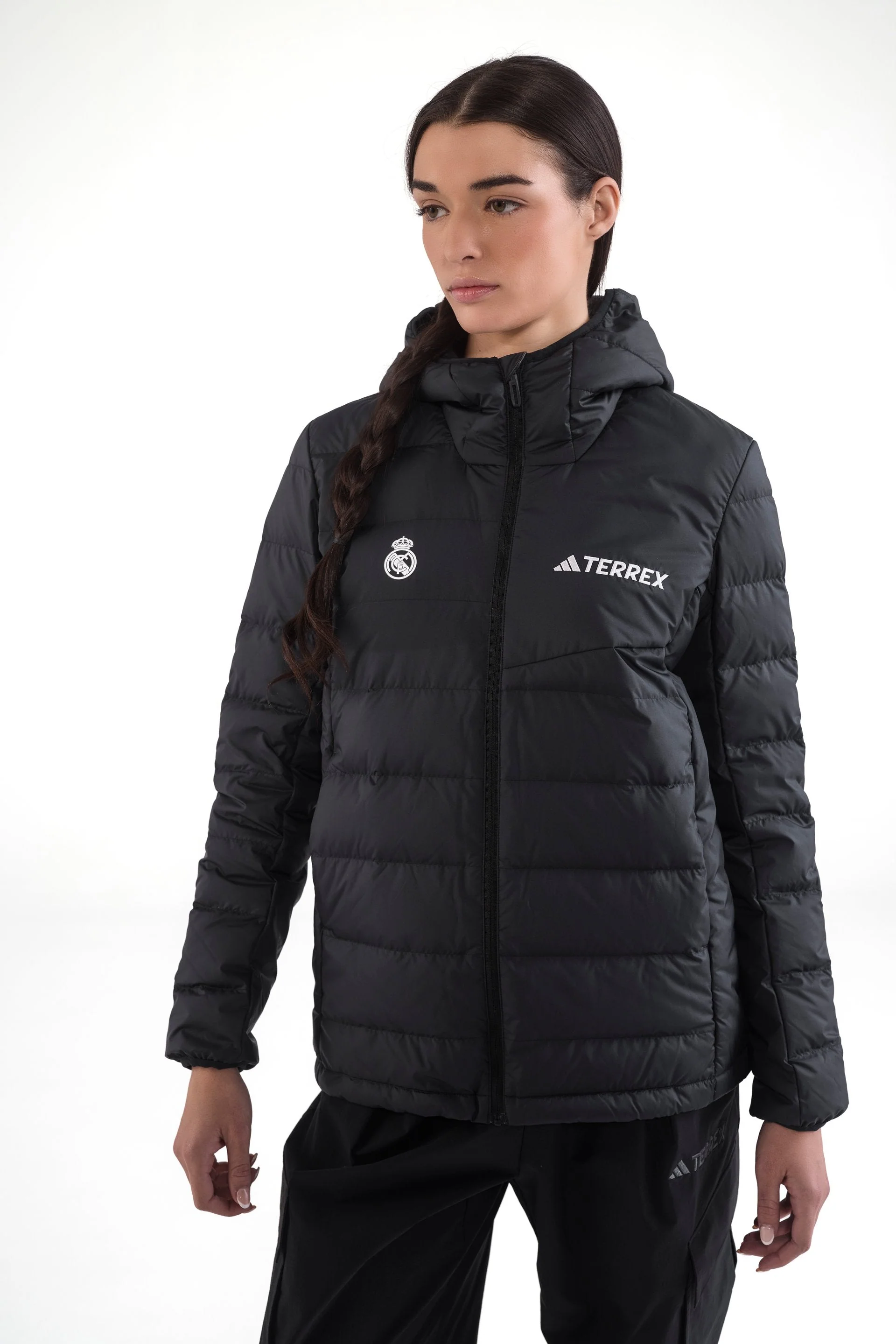 Womens adidas Terrex CLIMAWARM Rain Down Jacket Black - Image 2