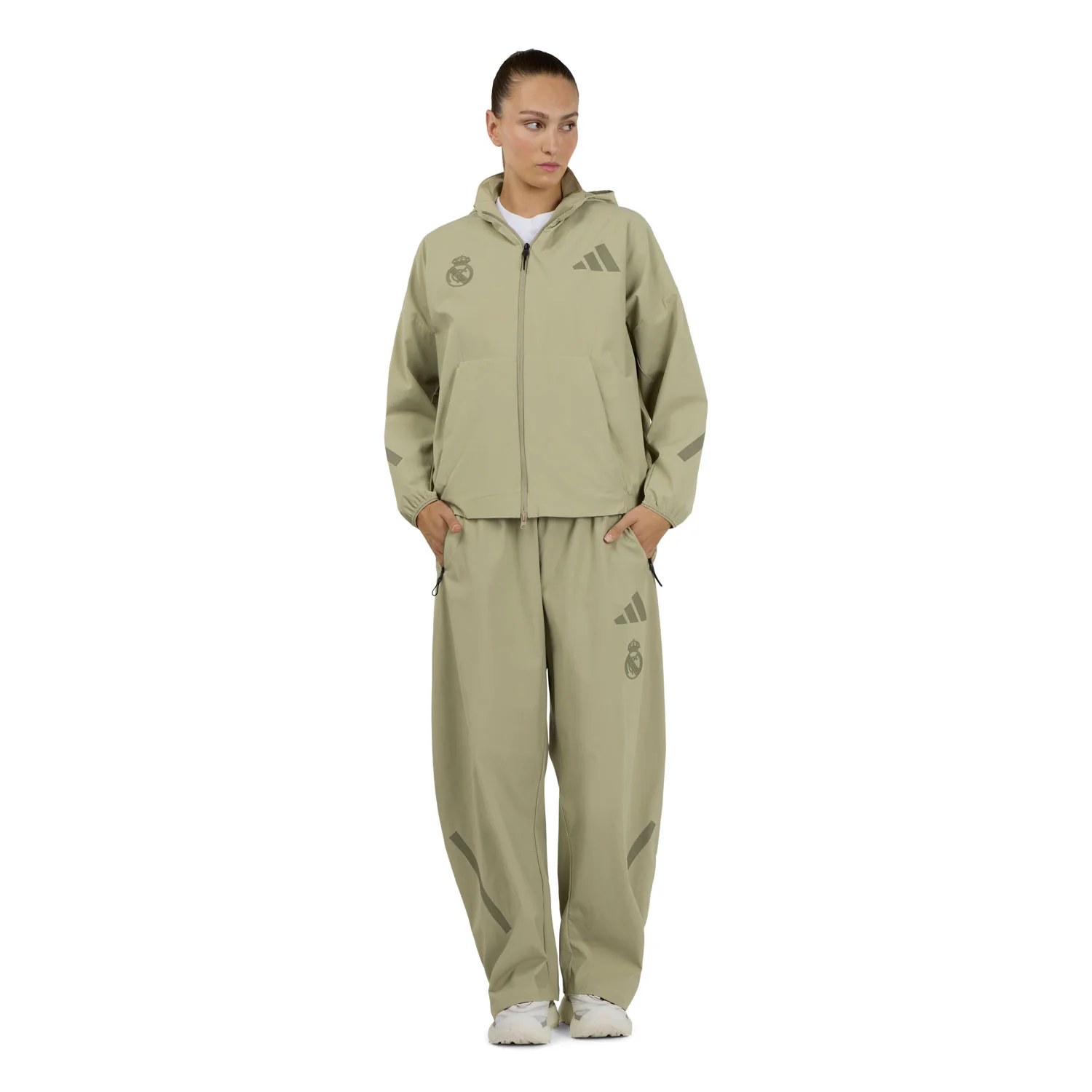 Womens adidas Real Urban Z.N.E. Woven Track Top Olive - Image 4