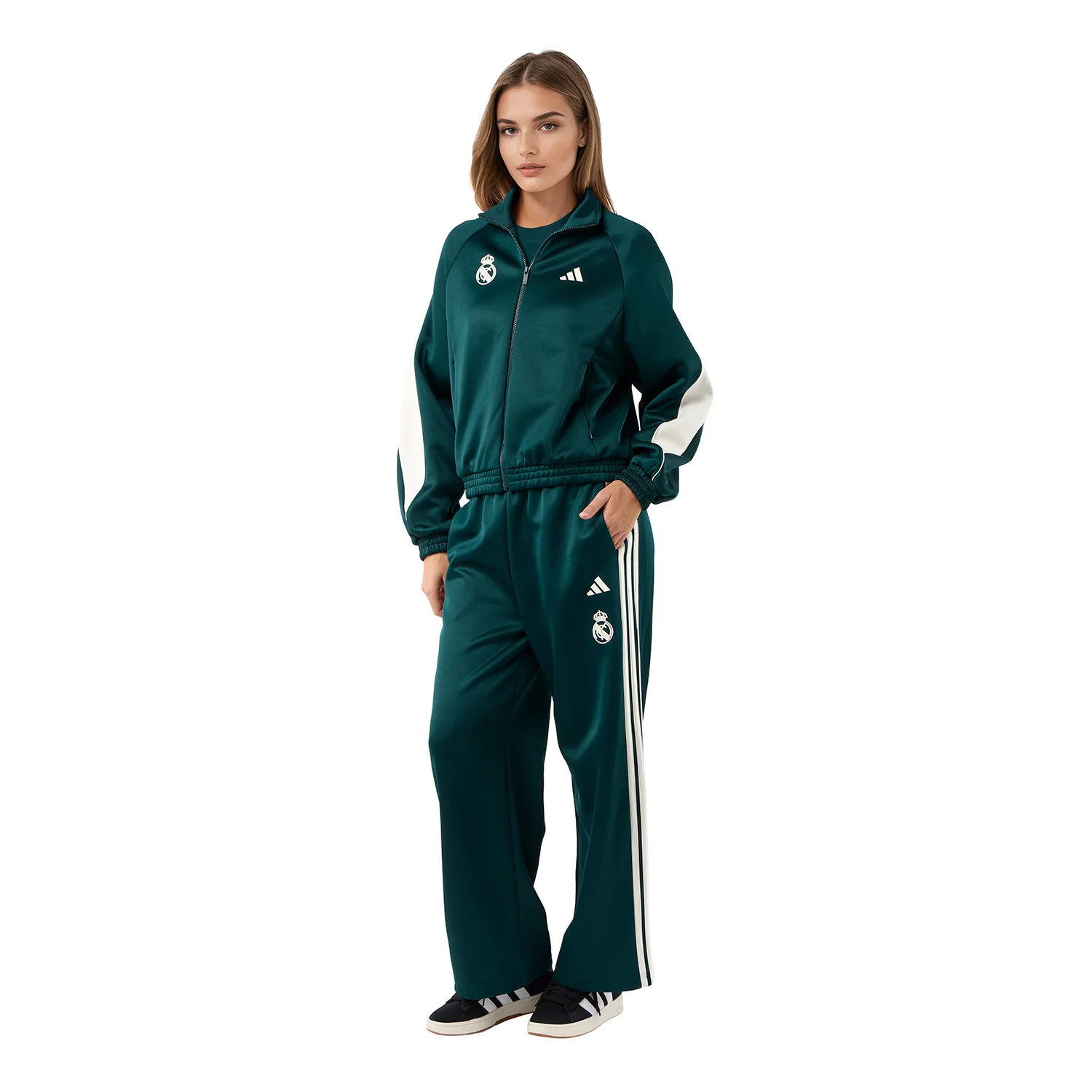 Womens adidas Stadium Tracksuit Pants Green - Image 4