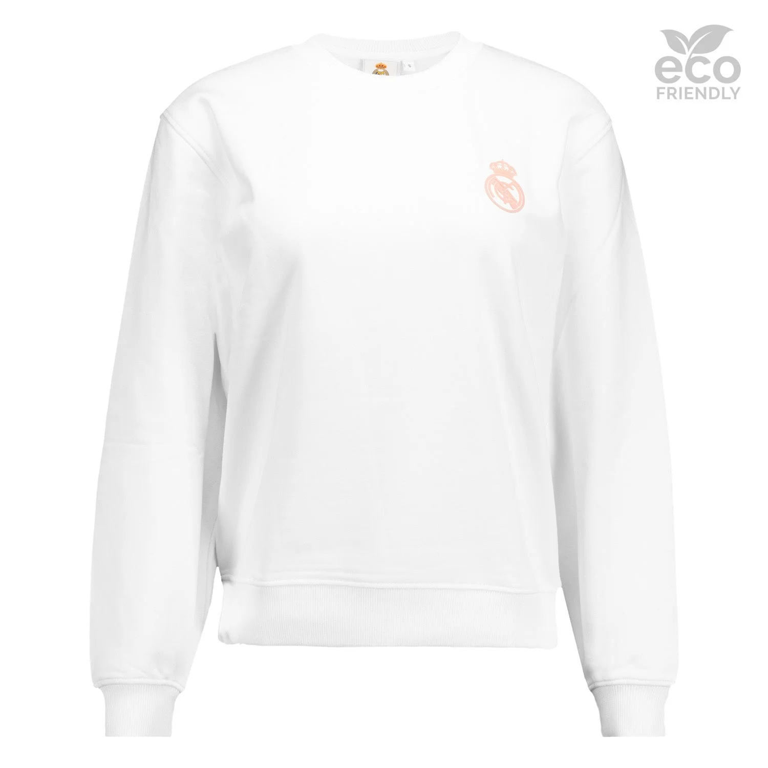 Womens ECO Essentials Real Madrid White Crew Cropped Sweatshirt