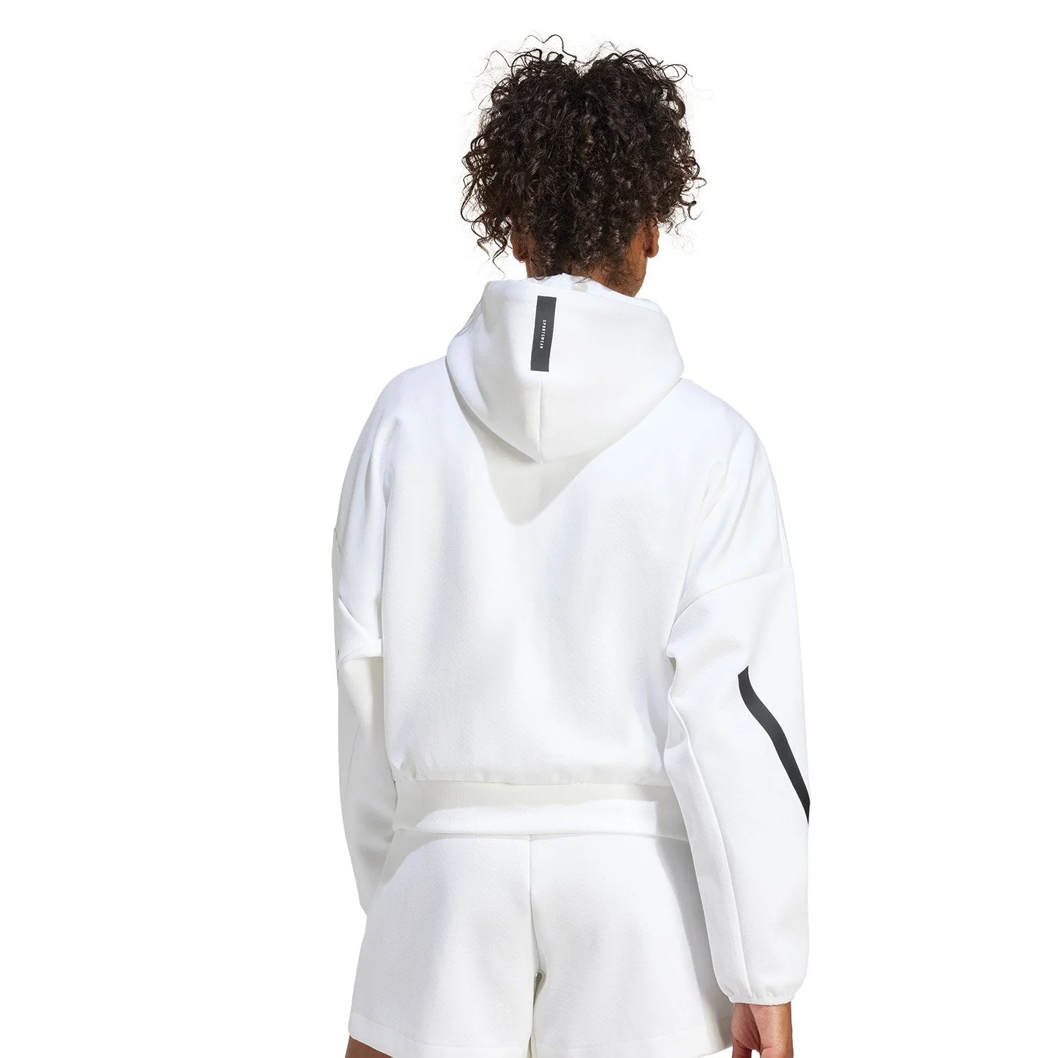 Womens adidas Real Urban Full Zip Hoodie White - Image 4