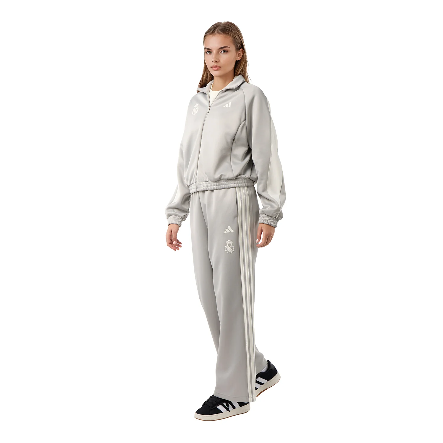 Womens adidas Stadium Tracksuit Jacket Grey - Image 6