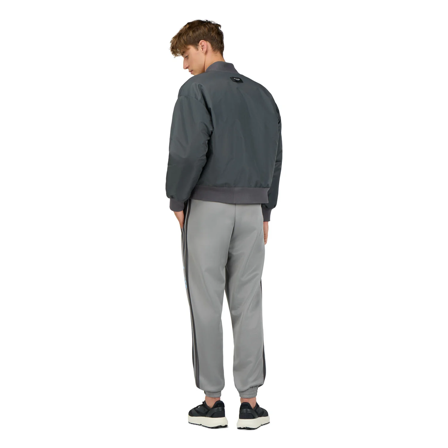 Mens adidas Stadium Bomber Grey - Image 4
