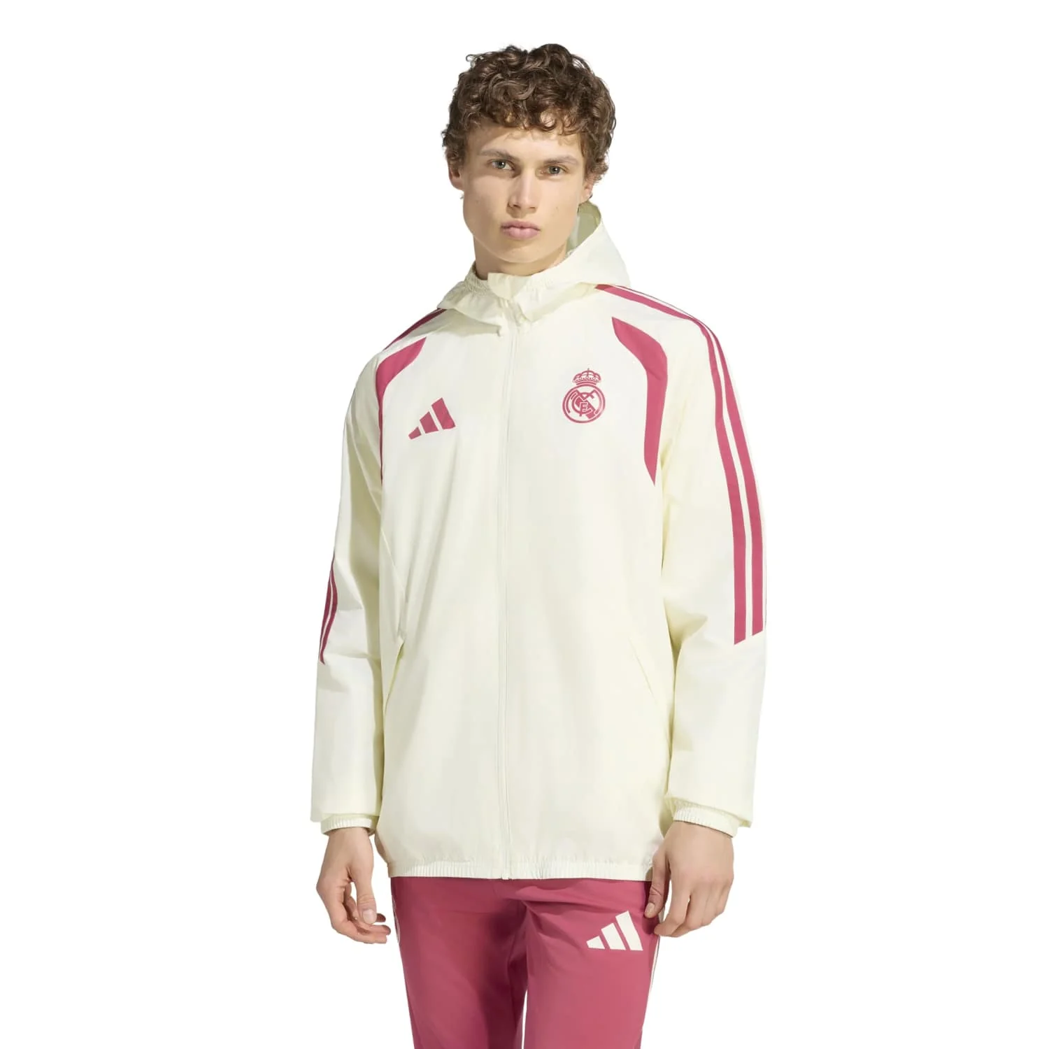 Mens adidas Training All Weather Jacket 26/27 Beige - Image 2