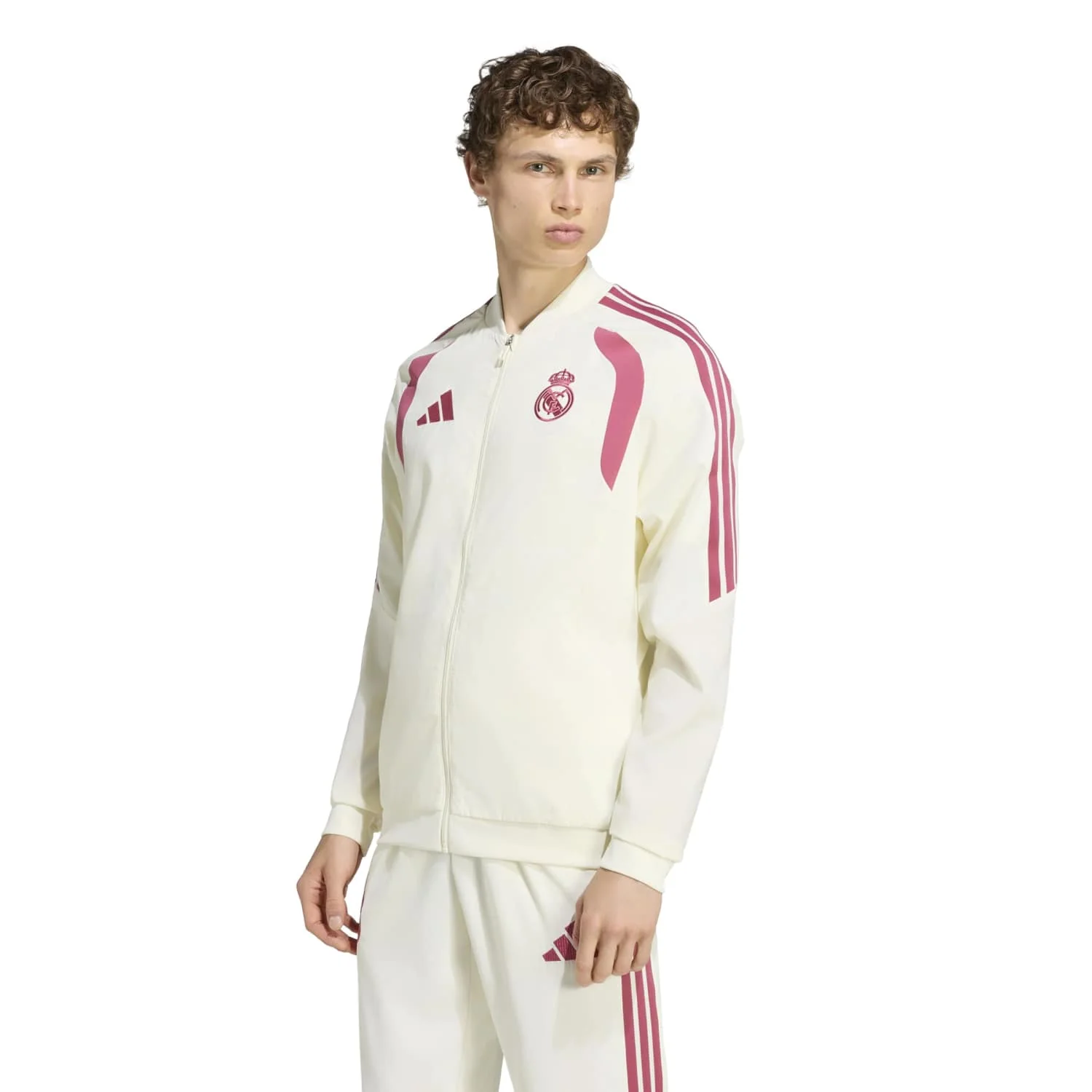 Mens adidas Training Tracksuit Jacket 26/27 Beige - Image 2