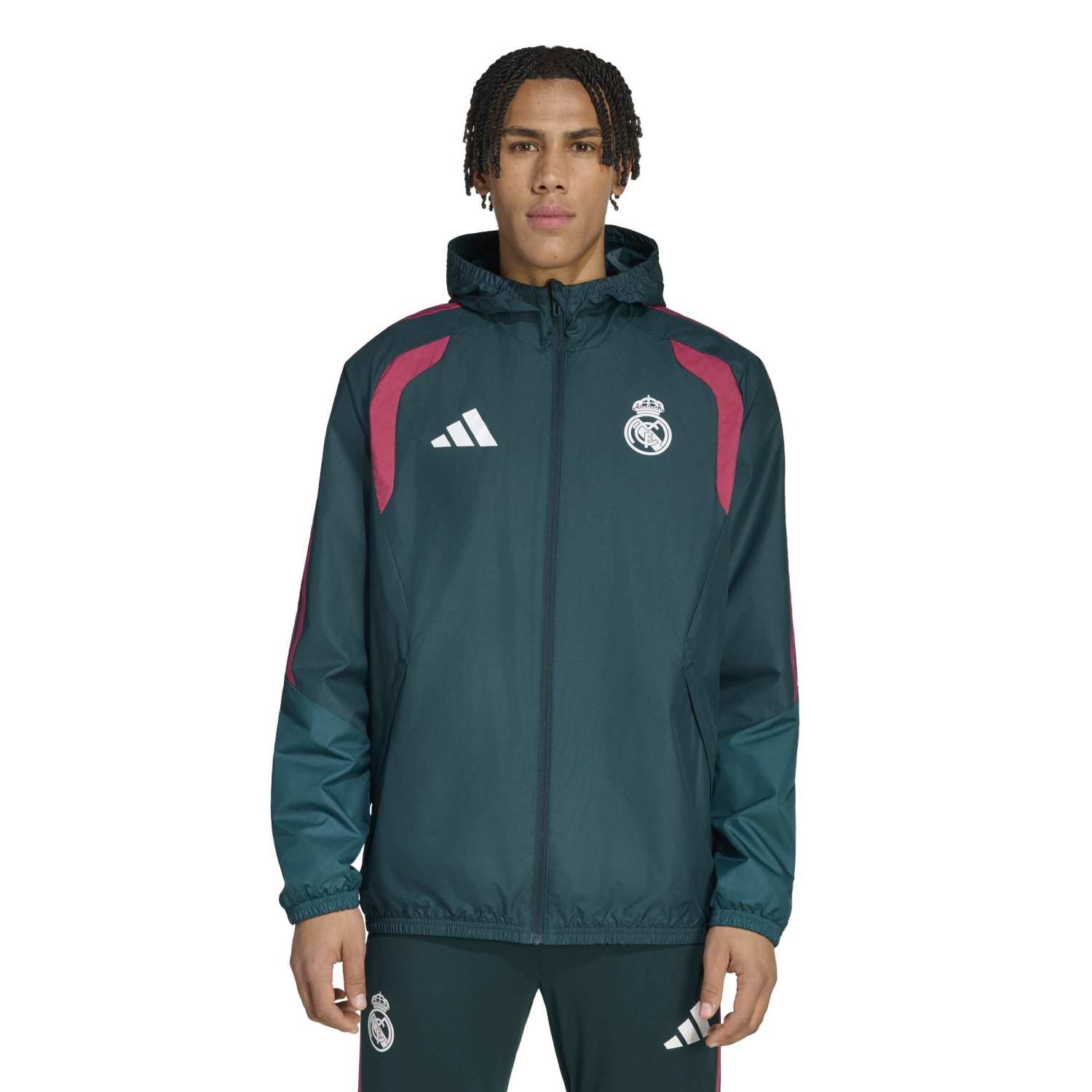 Mens adidas Training All Weather Jacket 26/27 Green - Image 2