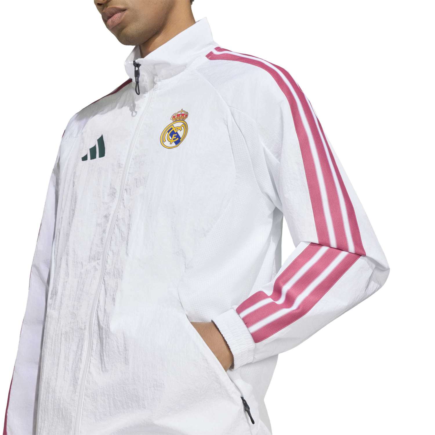 Mens adidas Anthem Jacket 26/27 White - Image 3