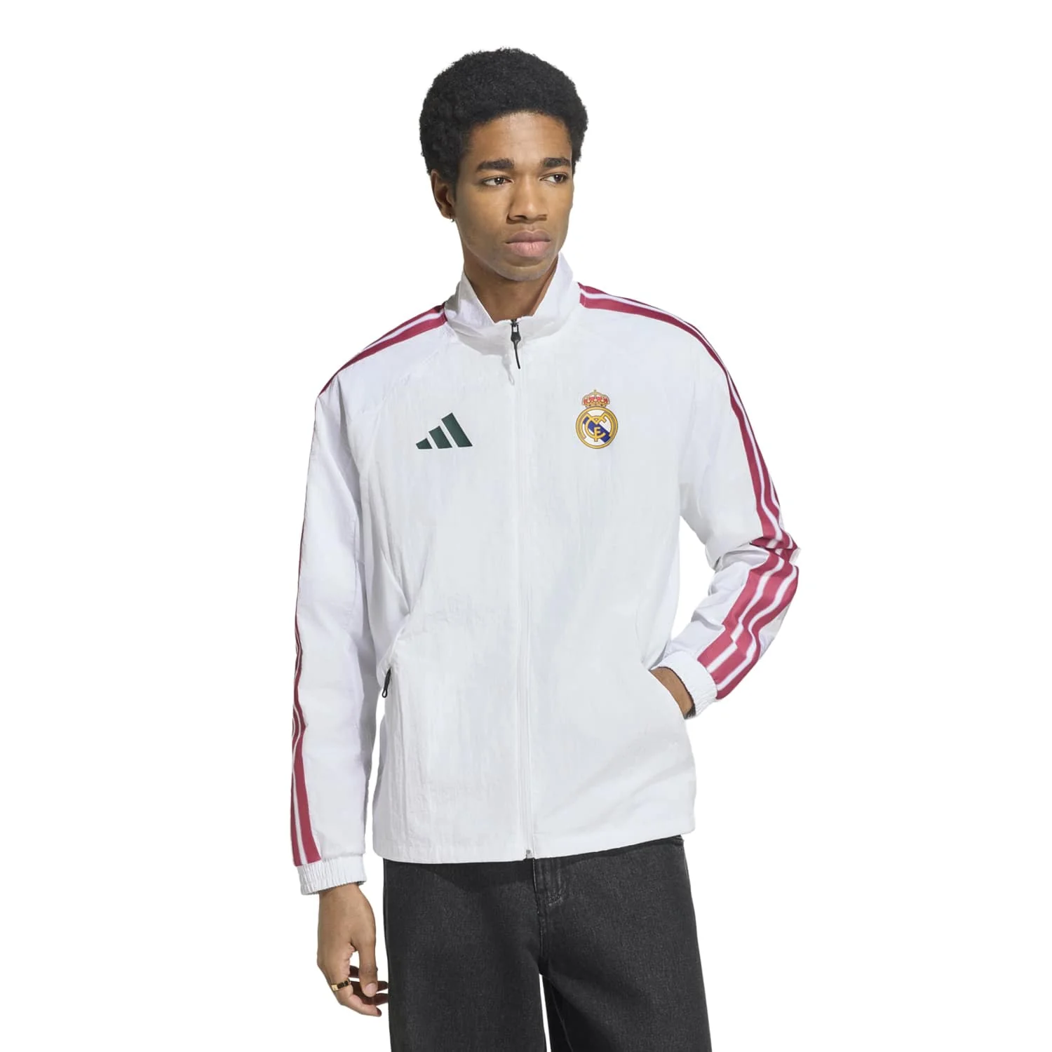 Mens adidas Anthem Jacket 26/27 White - Image 5