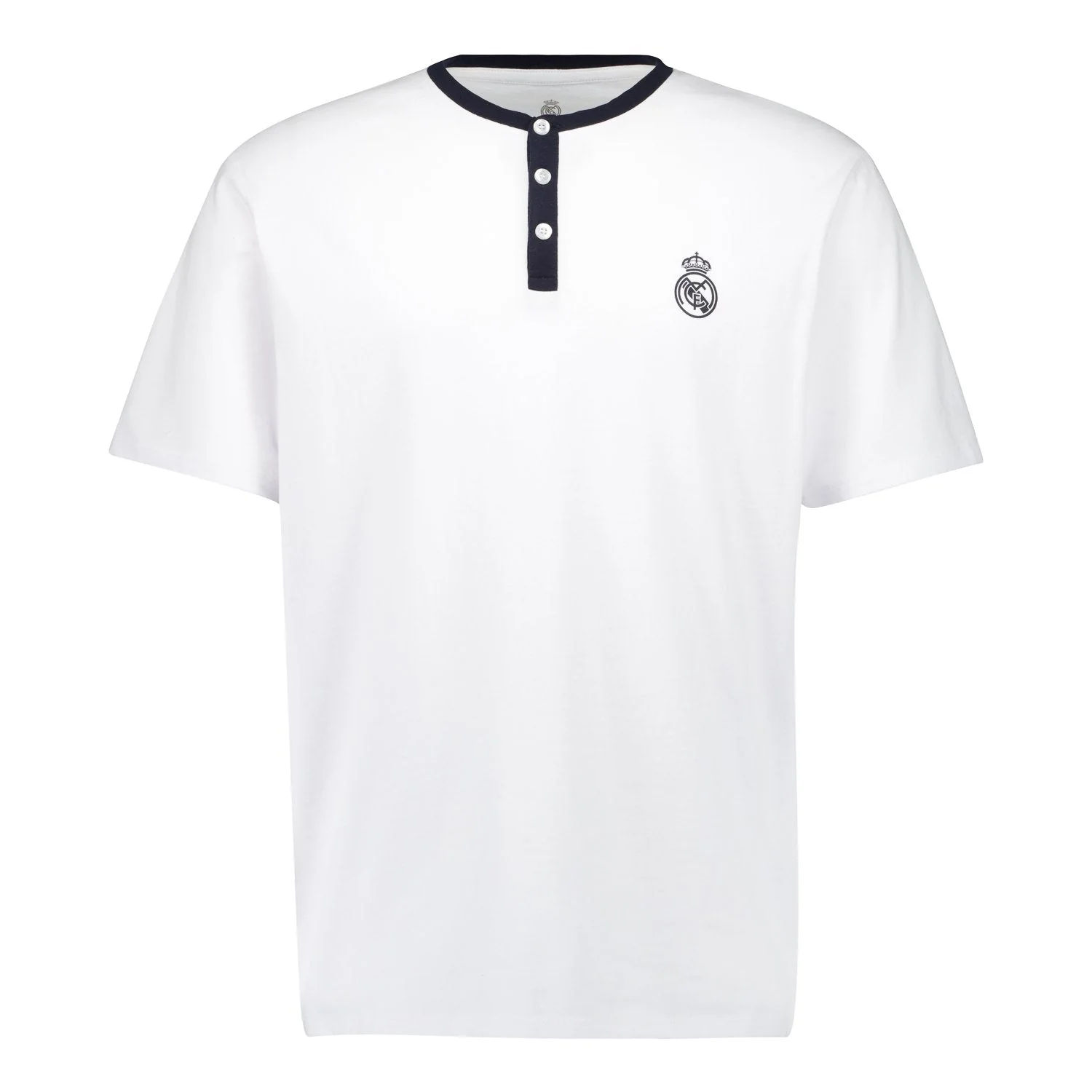 Mens Real Madrid White Dreams Pijama Set T-Shirt & Fleece Trousers Navy - Image 2