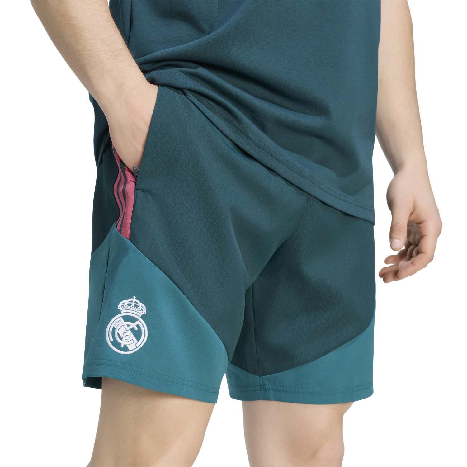 Mens adidas Training Downtime Shorts 26/27 Green - Image 6