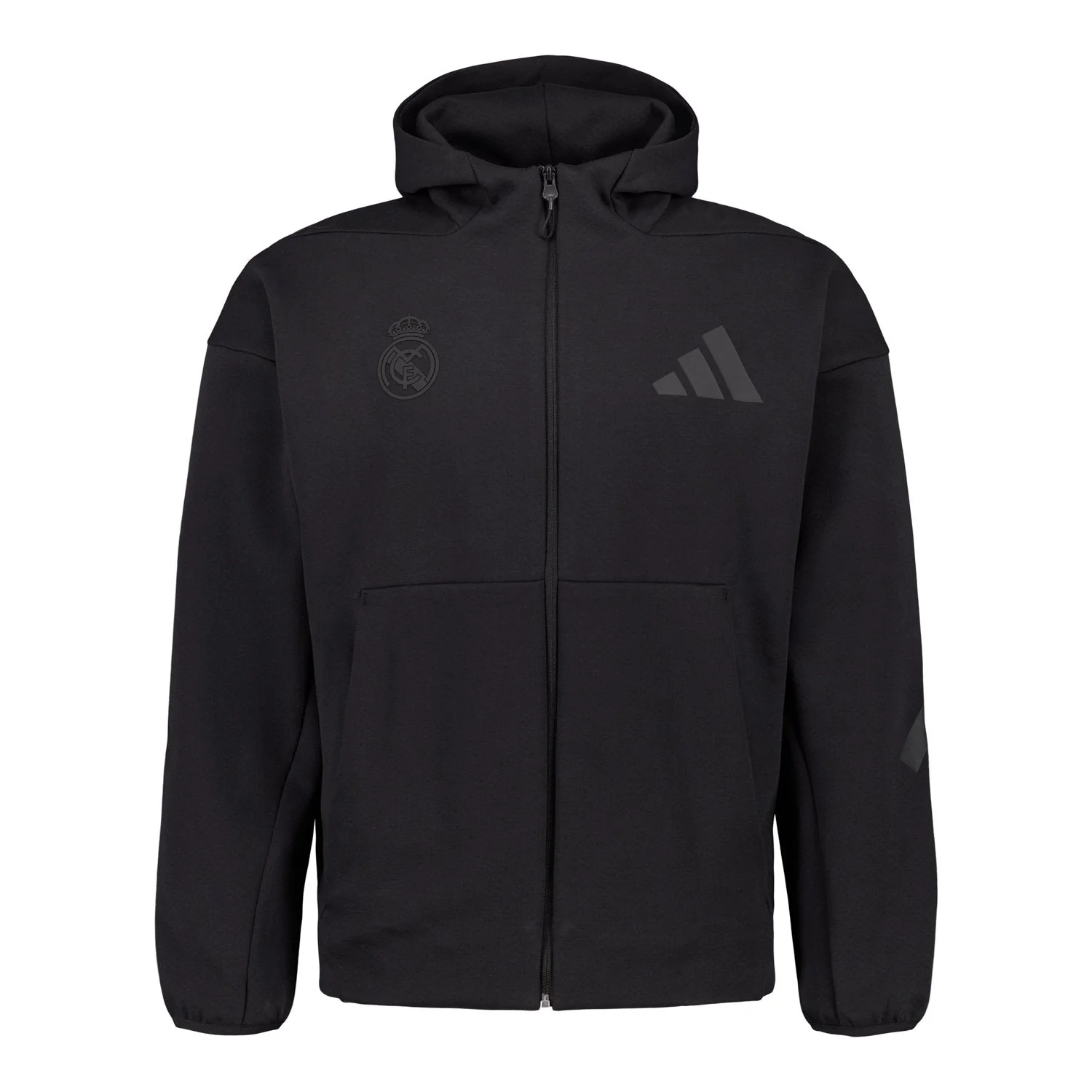 Mens adidas Real Urban Full Zip Hoodie Black