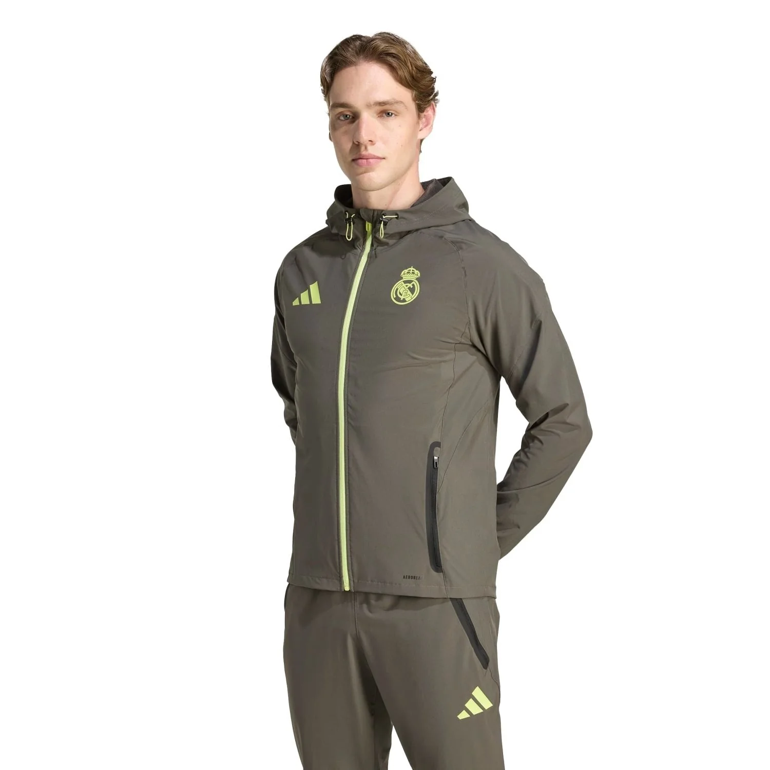Mens Tiro Vis Tech Competition Jacket Grey/Lime Green - Image 2