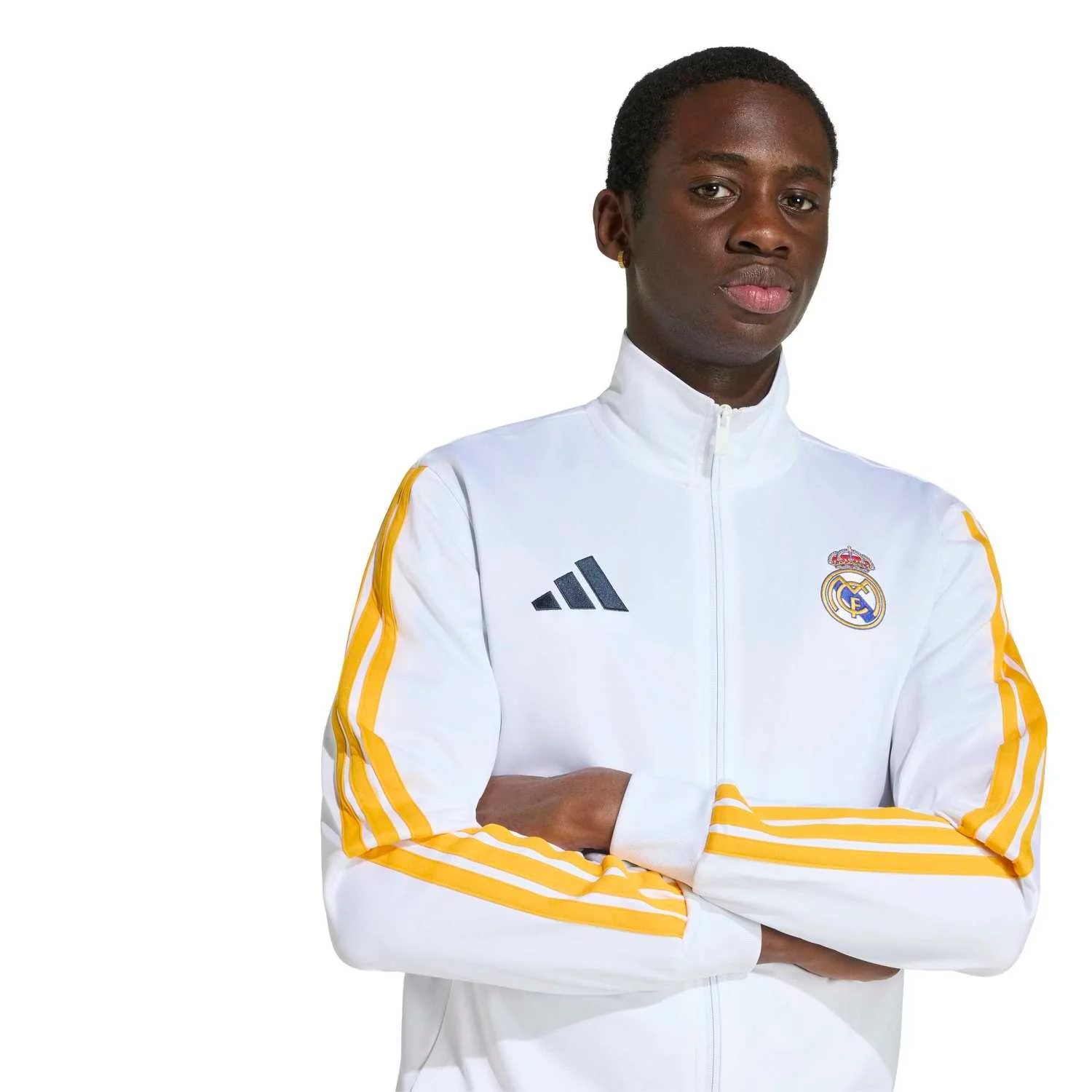 Mens adidas DNA Track Top 26/27 White - Image 5