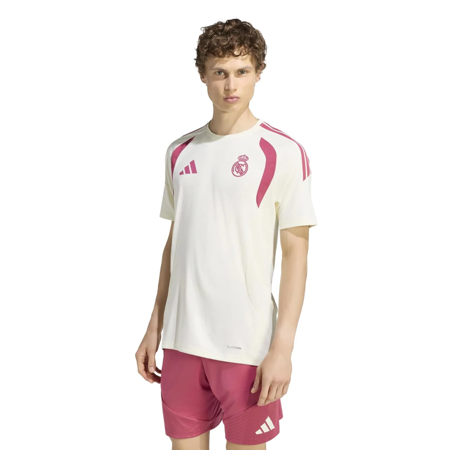 Mens adidas Training Shirt 26/27 Beige - Image 3