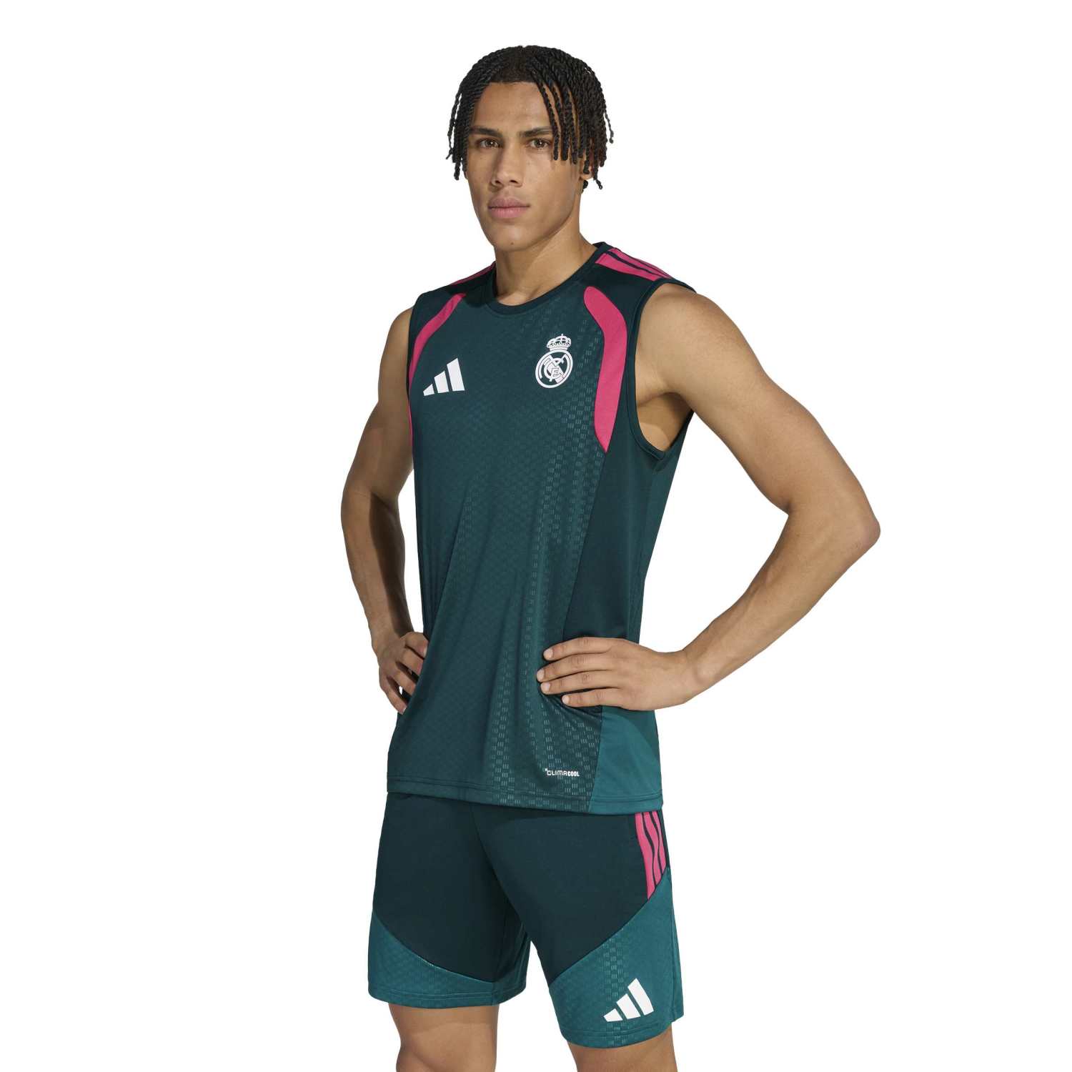 Mens adidas Training Sleeveless Shirt 26/27 Green - Image 3