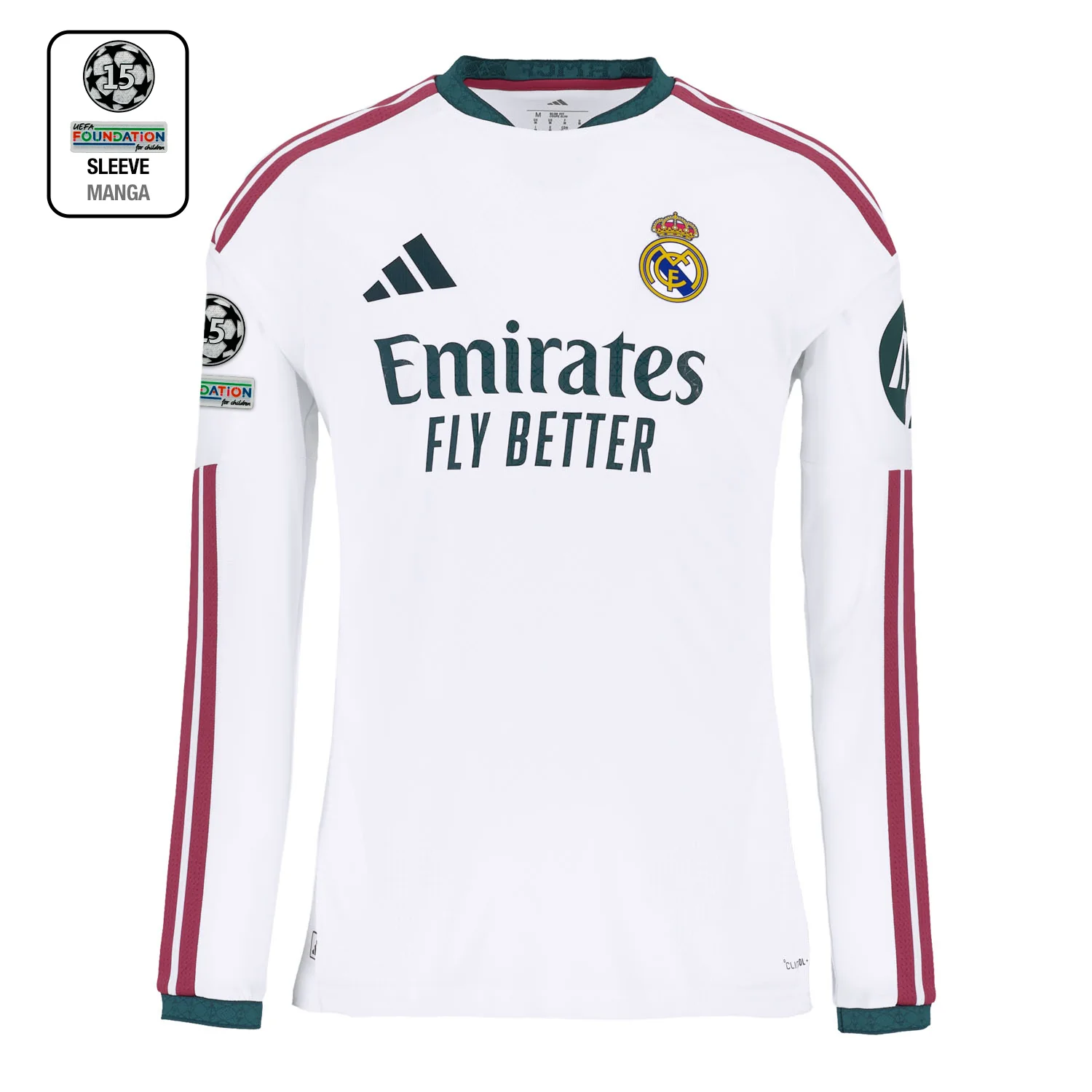 Mens Home Authentic Long Sleeve Jersey 26/27 White - Image 22