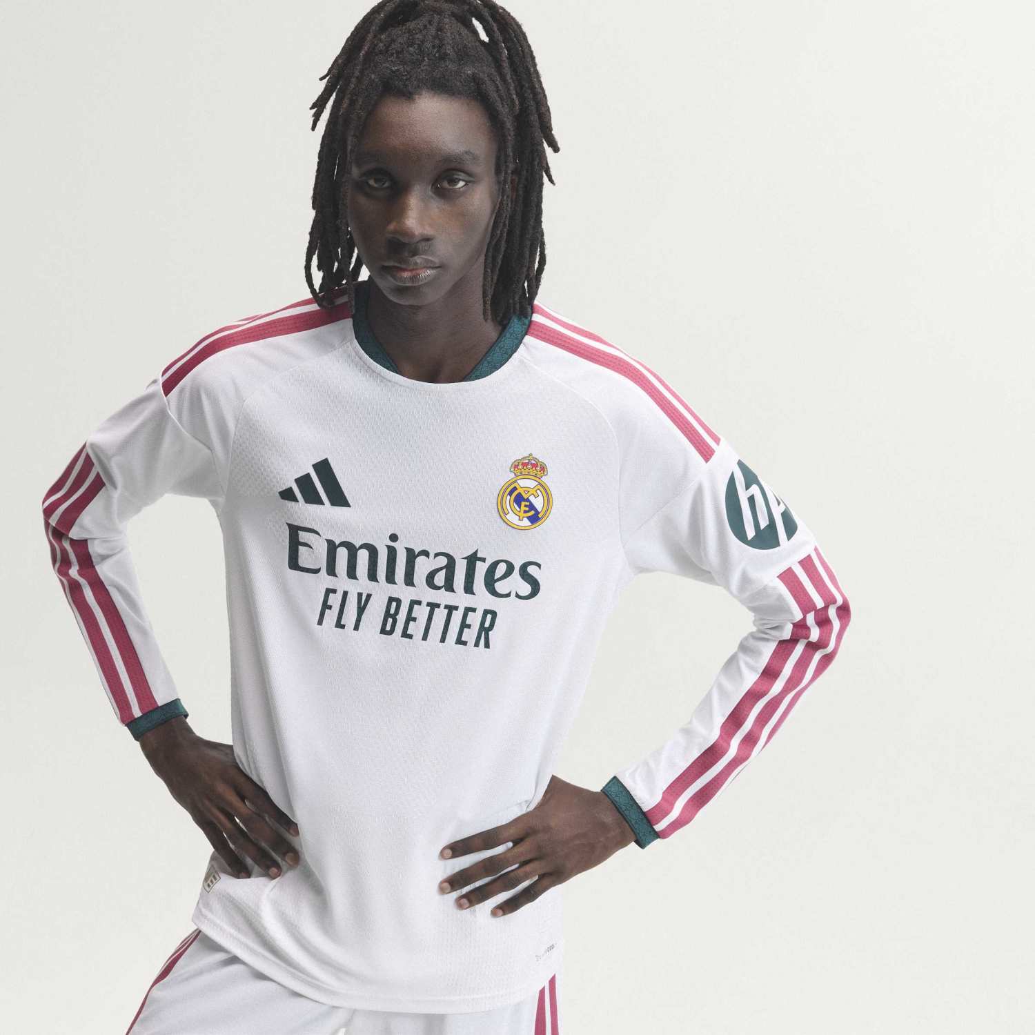 Mens Home Authentic Long Sleeve Jersey 26/27 White - Image 8
