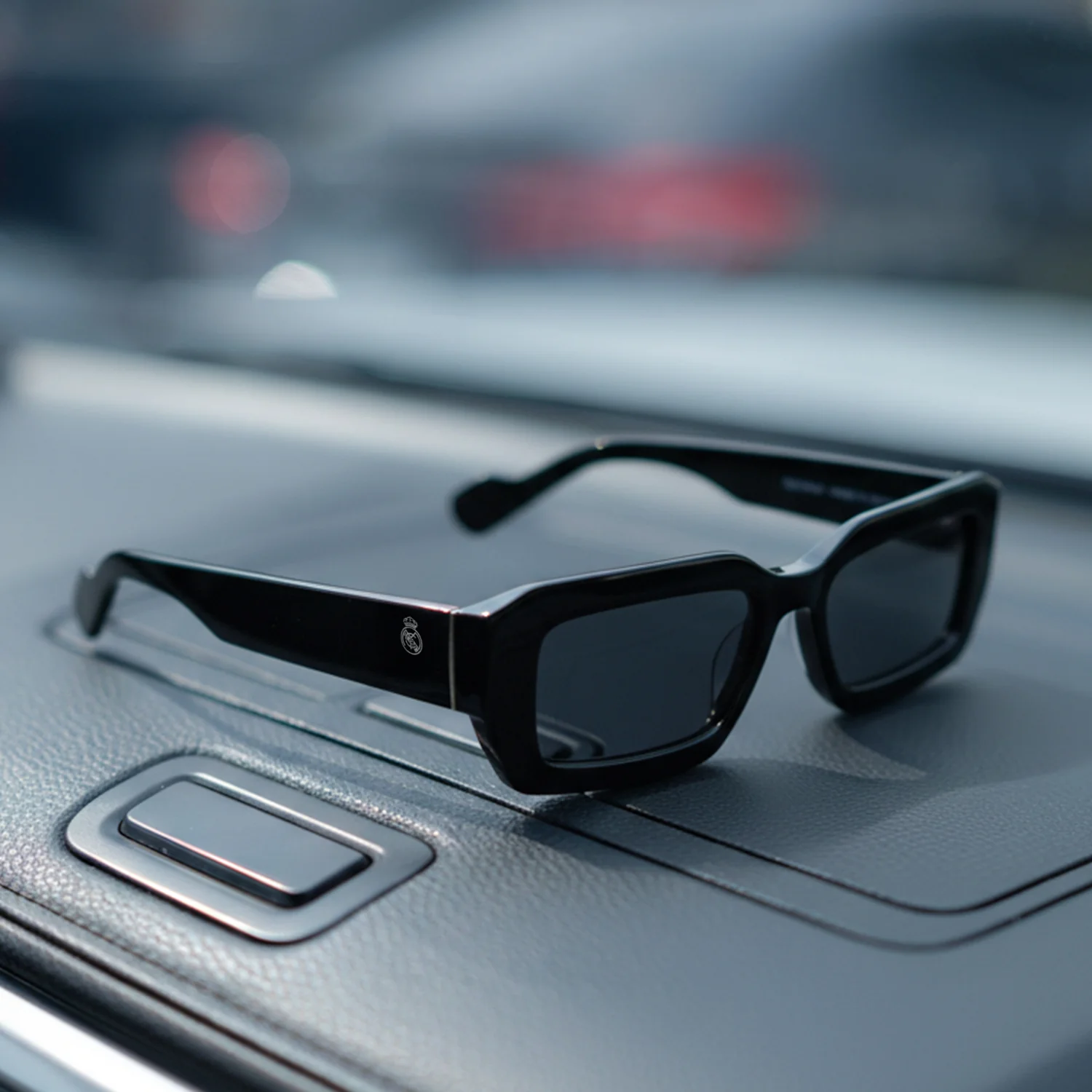 Square Real Madrid Acetate Sunglasses Black - Image 2