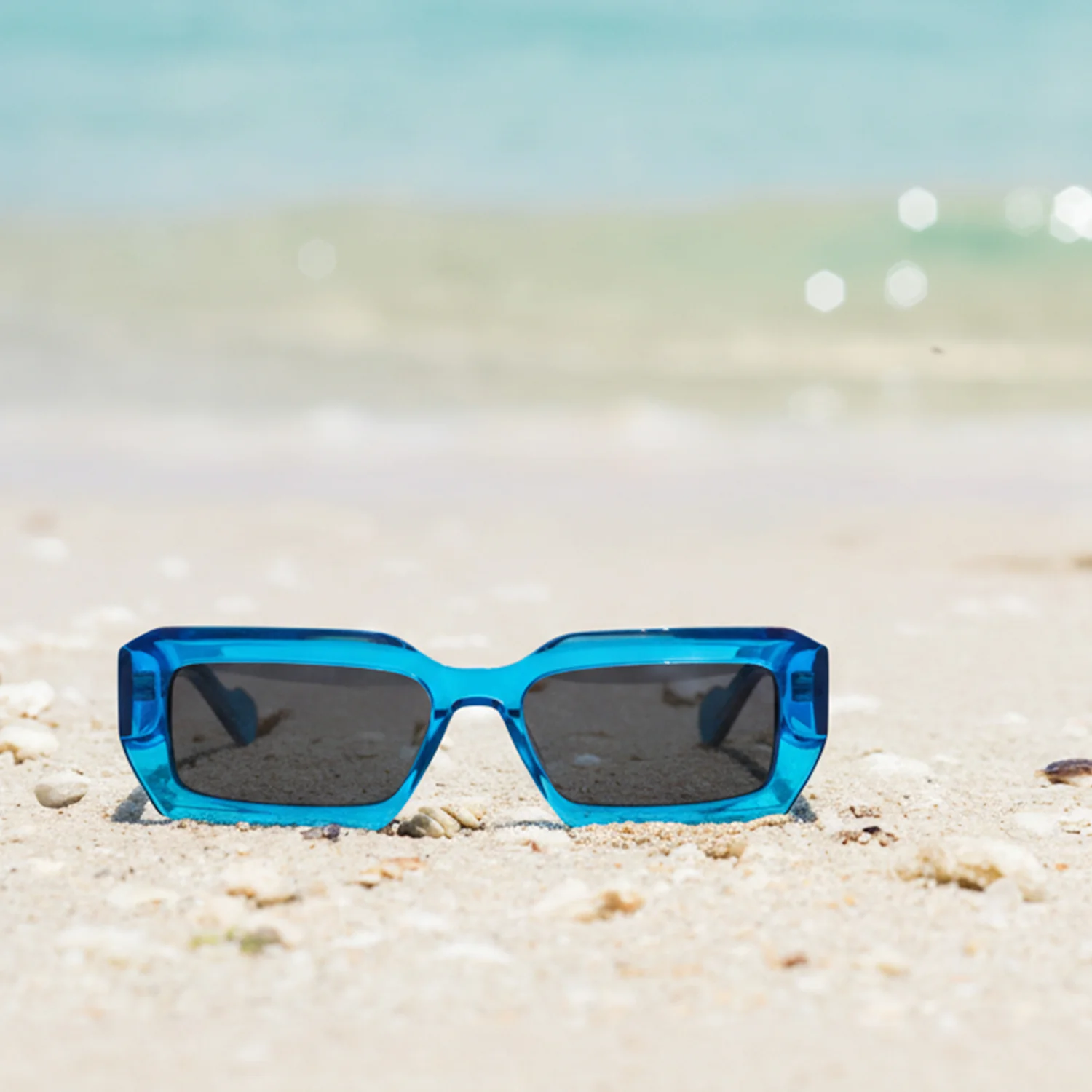 Square Real Madrid Acetate Sunglasses Blue - Image 2