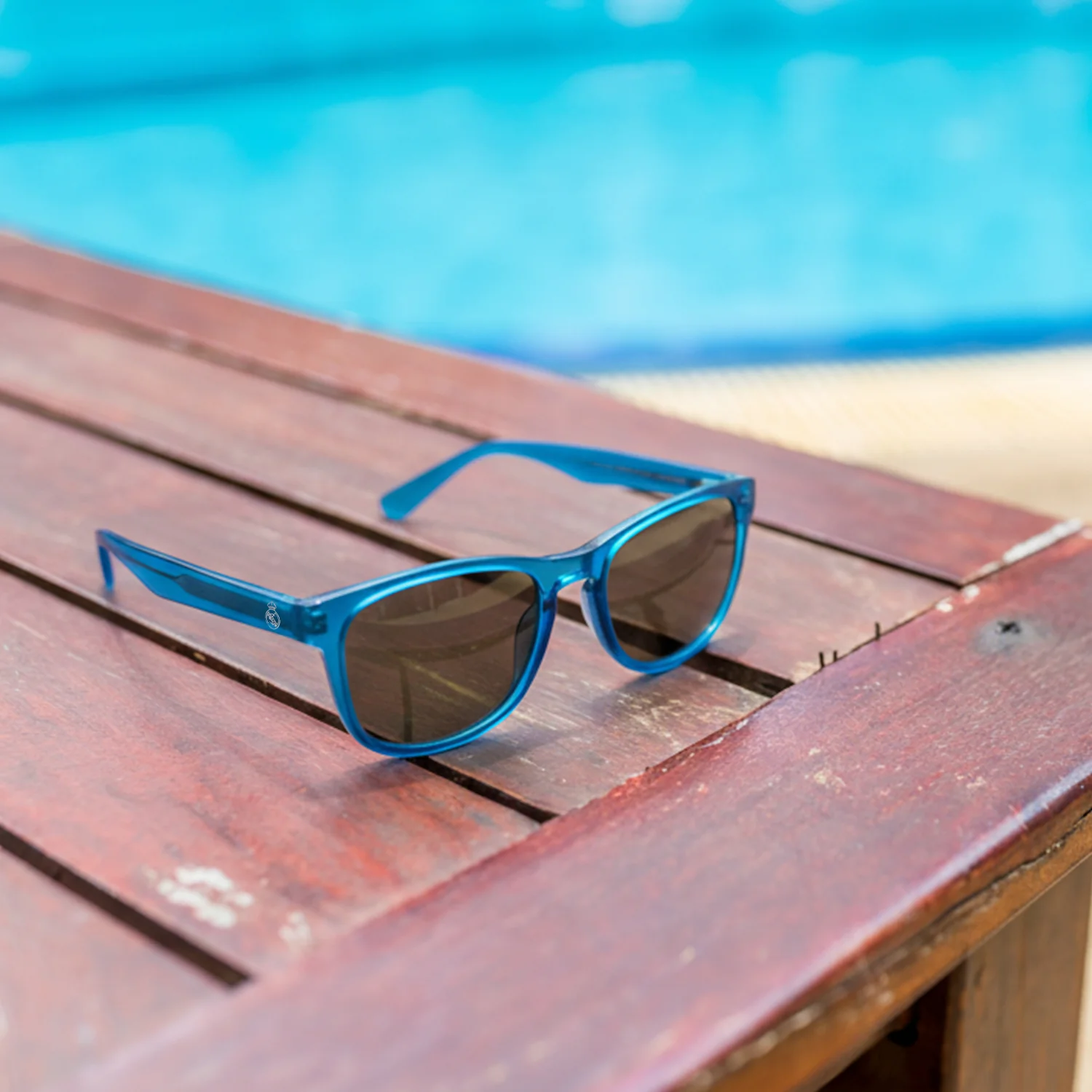 Round Real Madrid Acetate Sunglasses Blue - Image 2