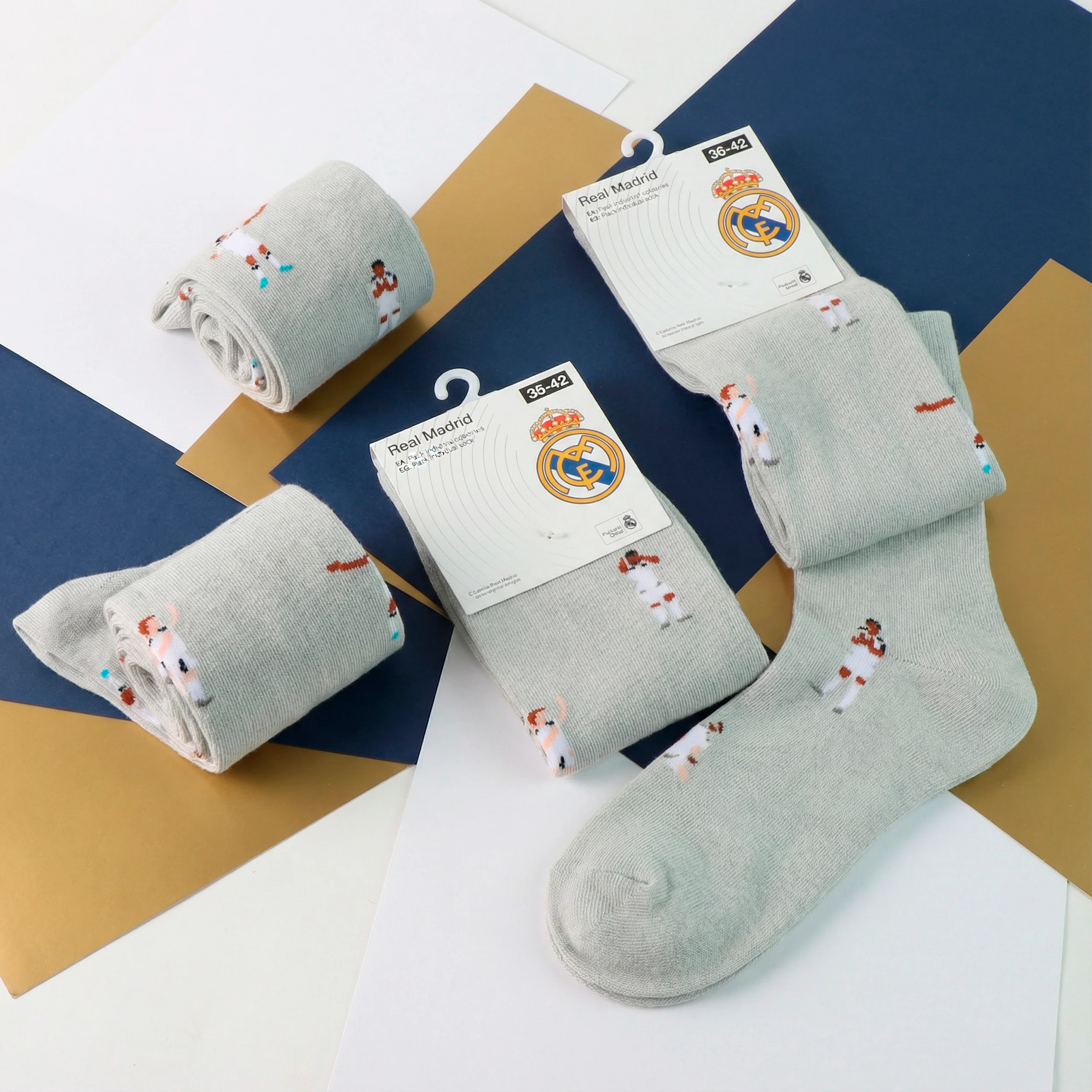 Long Youth Player Grey Socks - Image 4
