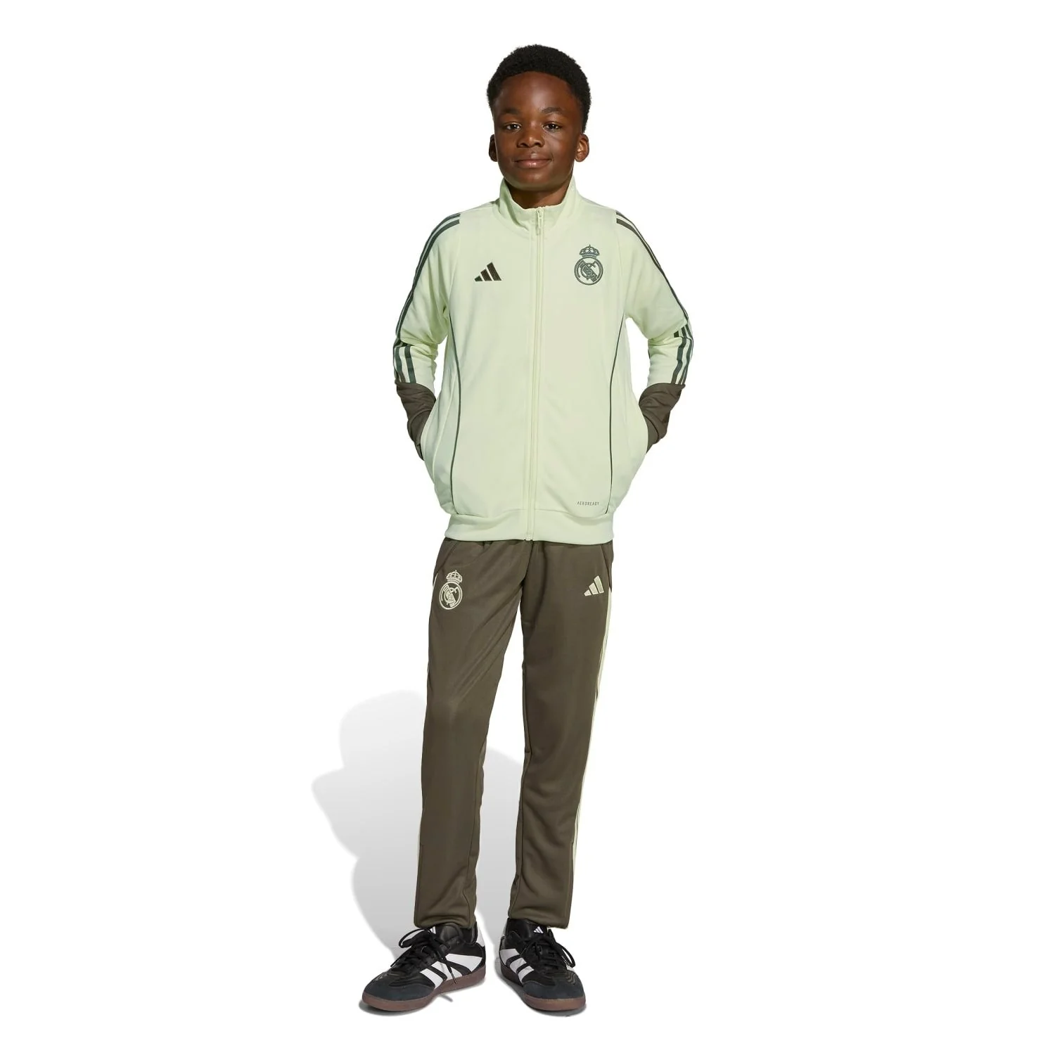 Kids adidas Training Tracksuit 25/26 Lime Green/ Dark Olive - Image 4