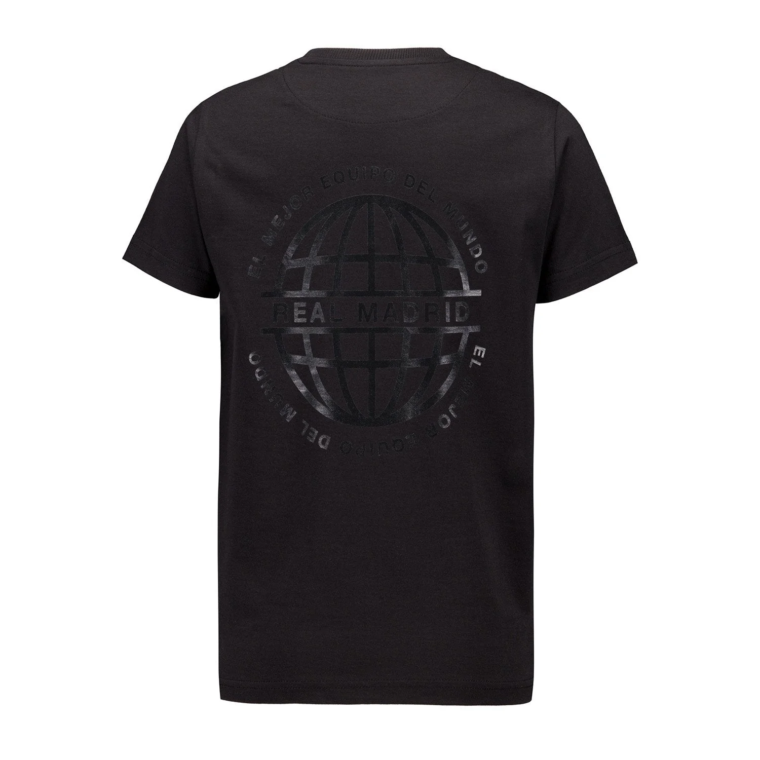Kids Blackout T-Shirt Globe Backprint Black Real Madrid - Image 2