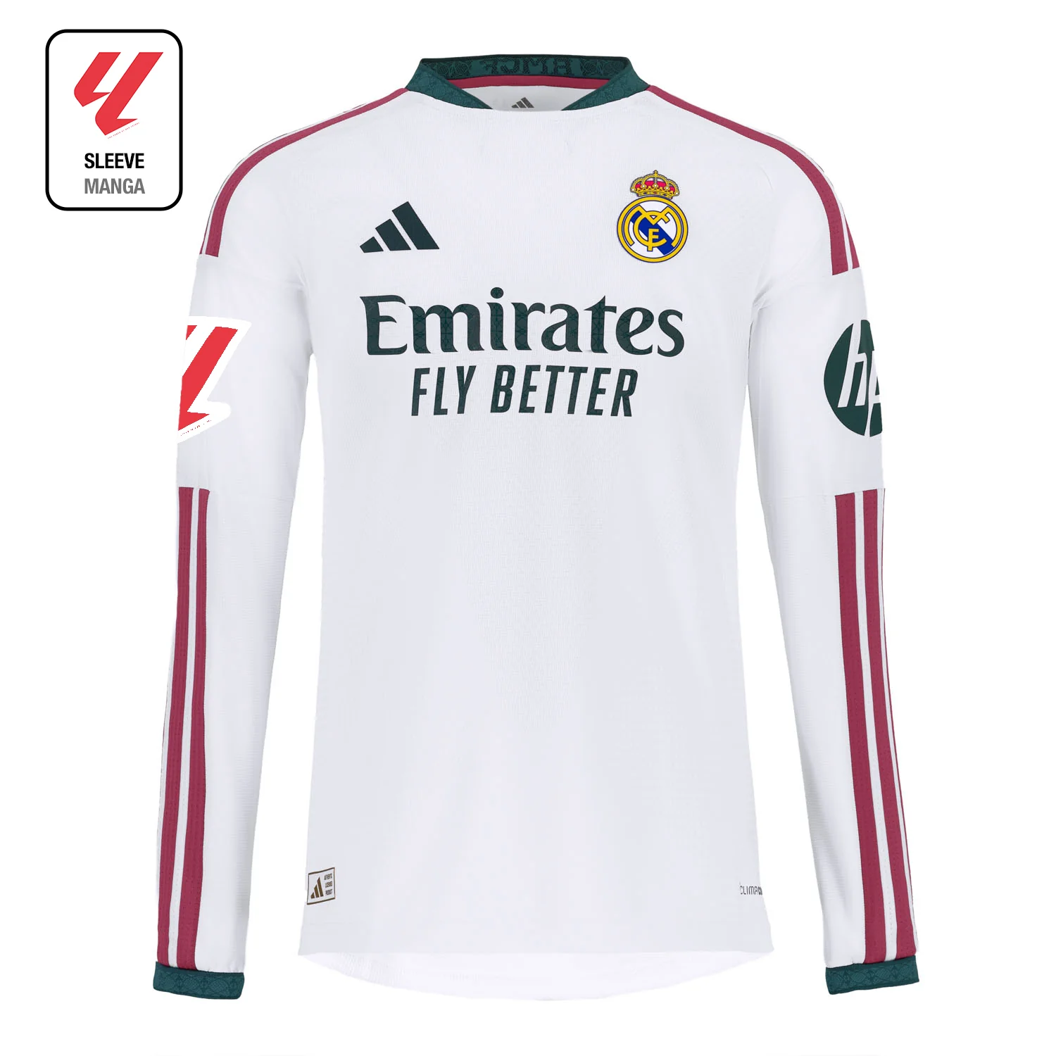 Youth Home Authentic Long Sleeve Jersey 26/27 White - Image 6